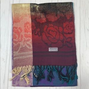 New Pashmina silk multicolor floral scarf